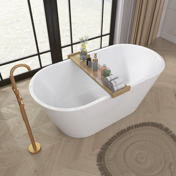 ZEAFIVE Bathtubs 51'' x 27.5'' Freestanding Soaking Acrylic Bathtub